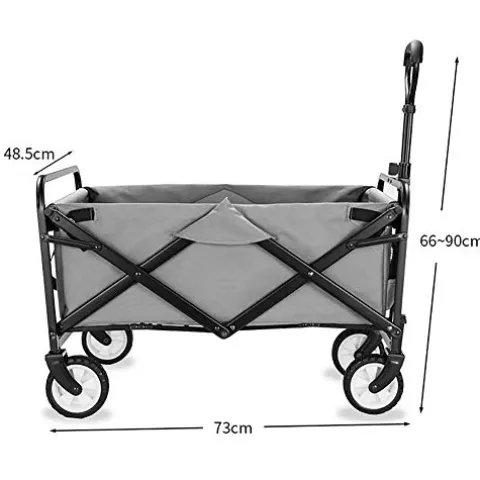 5sssallefaa Folding Wagon Portable Garden Cart 60kg Capacity Collapsible Gray