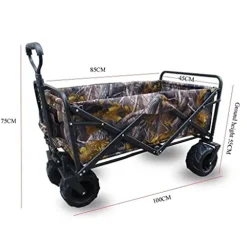 5sssallefaa Heavy Duty 4-Wheel Pull Along Beach Wagon Foldable Garden Cart
