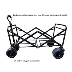 5sssallefaa Heavy Duty 4-Wheel Pull Along Beach Wagon Foldable Garden Cart