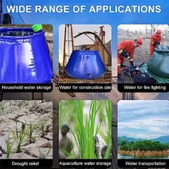 5sssallefaa Large-Capacity Emergency Water Tank PVC Foldable Water Container 2000L