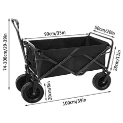 5sssallefaa Outdoor Folding Utility Wagon Heavy Duty Beach Cart 85kg/187lbs