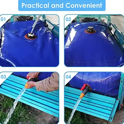 5sssallefaa Portable Soft Water Storage Bladder Cube 1800L Emergency Water Tank One Color