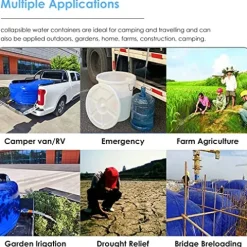 5sssallefaa Portable Water Storage Bag Soft Water Bladder Cube 1800L One Color