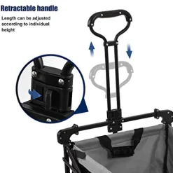 5sssallefaa Pull Along Folding Wagon Trolley Cart with Canopy