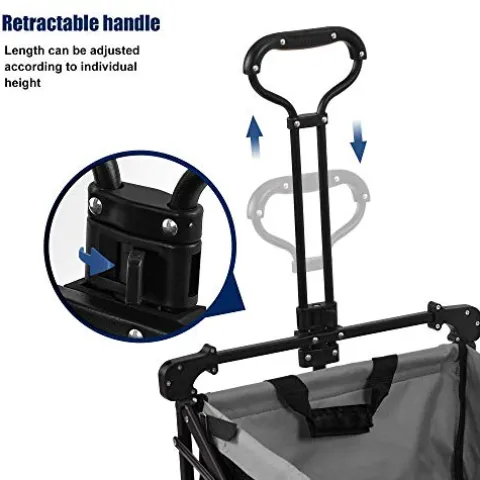 5sssallefaa Pull Along Folding Wagon Trolley Cart with Canopy