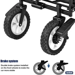 5sssallefaa Pull Along Folding Wagon Trolley Cart with Canopy