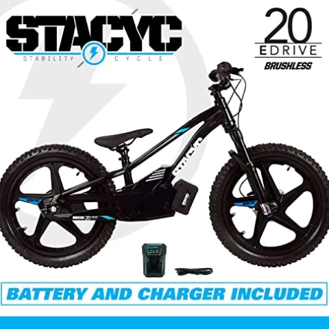 STACYC Brushless 20eDRIVE Electric Balance Bike for Kids Blue