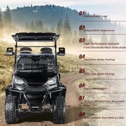 StandbyMe Electric Golf Cart 5000-Watt Motor 4-Seat 48V Battery Golf Utility Buggy Black