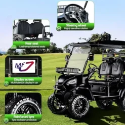 StandbyMe Golf Cart Electric 48V 5000W AC Motor 18 Inch Off Road Tires Black