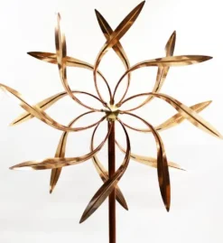 Stanwood Wind Sculpture Large Kinetic Copper Dual Spinner Jumbo Version Copper