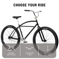 State Bicycle Co. Cruiser Bike 27.5″ Single-Speed Black/Metallic