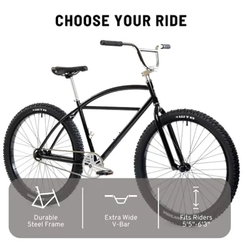 State Bicycle Co. Cruiser Bike 27.5″ Single-Speed Black/Metallic