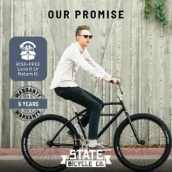 State Bicycle Co. Cruiser Bike 27.5″ Single-Speed Black/Metallic