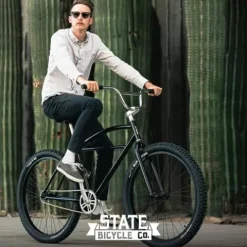 State Bicycle Co. Cruiser Bike 27.5″ Single-Speed Black/Metallic