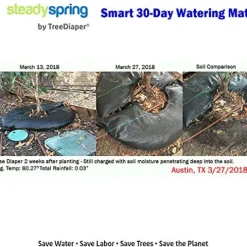 SteadySpring 24″ Smart Tree Watering Mat Auto Refills Rain Slow Release Technology