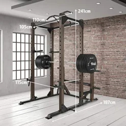 Steelbody Strength Training Monster Cage Squat Rack Home Gym Station System Black