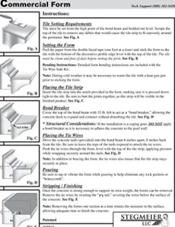 Stegmeier Gunite Pool Coping Forms Commercial (Form Only)