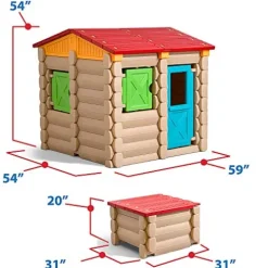 Step2 Big Builders Playhouse Building Set 132-Piece Kids Playset Brown