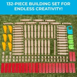 Step2 Big Builders Playhouse Building Set 132-Piece Kids Playset Brown