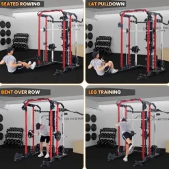 STMHOM Power Cage Smithmachine 2400 Lbs All-in-One Red