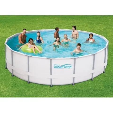 Summer Waves Elite 16′ x 48″ Round Metal Frame Pool with Deluxe Accessories White