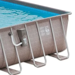 Summer Waves Elite 24′ x 12′ x 52″ Rectangular Above Ground Swimming Pool Set Gray