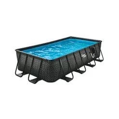 Summer Waves 16-Foot Rectangular Swimming Pool Gray