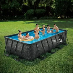 Summer Waves 16-Foot Rectangular Swimming Pool Gray