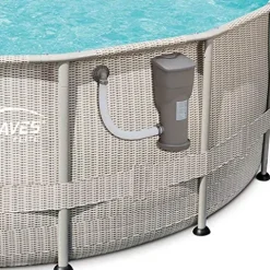 Summer Waves 20ft x 48in Above Ground Swimming Pool Set with Ladder & Cover Gray