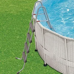 Summer Waves 20ft x 48in Above Ground Swimming Pool Set with Ladder & Cover Gray