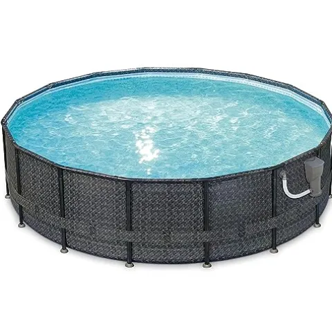 Summer Waves 16ft x 48in Above Ground Pool Set with Pump & Accessories Dark Herringbone