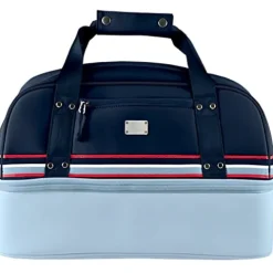Sun Mountain Mid-Stripe Boston Bag – Frost/Navy/Red