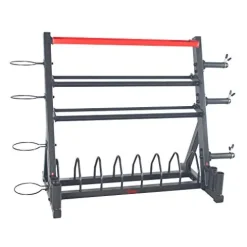 Sunny Health & Fitness All-In-One Weights Storage Rack Stand Black