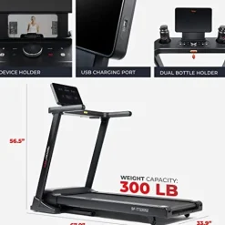 Sunny Health & Fitness Astra Elite Advanced Brushless Technology Treadmill Black