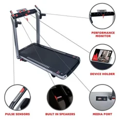 Sunny Health & Fitness ASUNA SpaceFlex Electric Running Treadmill Silver