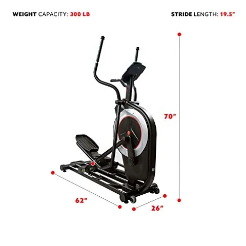 Sunny Health & Fitness Electric Elliptical Trainer with Programmable Monitor – SF-E3875 Black