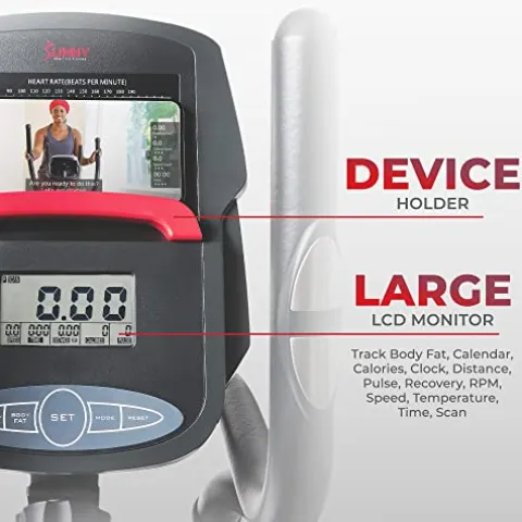 Sunny Health & Fitness Elite Smart Elliptical Cross Trainer Gray