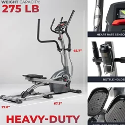 Sunny Health & Fitness Elite Smart Elliptical Cross Trainer Gray