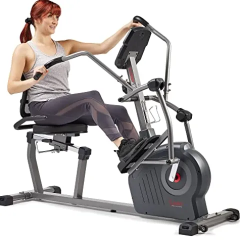 Sunny Health & Fitness Elite Recumbent Cross Trainer & Elliptical Machine Grey