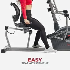 Sunny Health & Fitness Elite Recumbent Cross Trainer & Elliptical Machine Grey