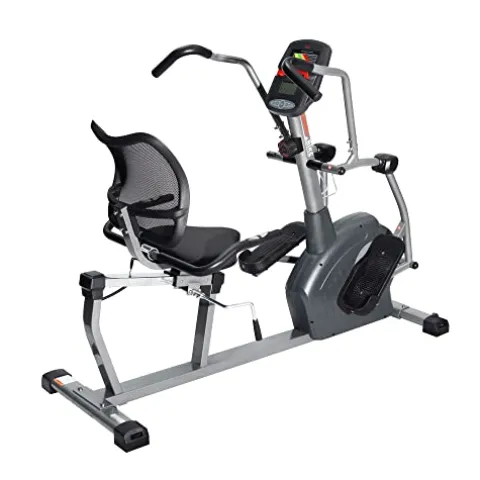 Sunny Health & Fitness Elite Recumbent Cross Trainer & Elliptical Machine Grey