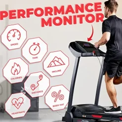 Sunny Health & Fitness Folding Incline Treadmill Black