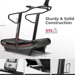 Sunny Health & Fitness Manual Treadmill Black