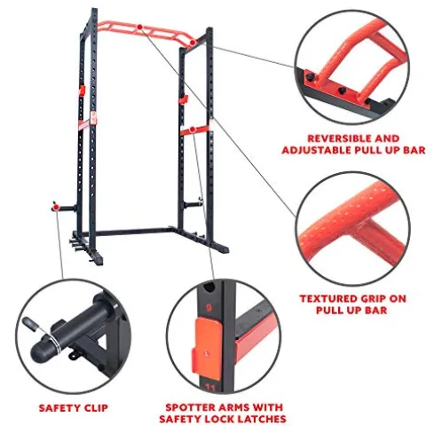 Sunny Health & Fitness Power Zone Strength Rack Power Cage – SF-XF9925 Black