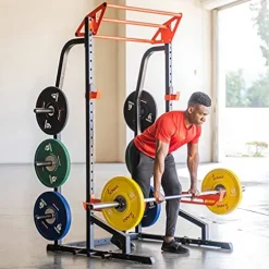 Sunny Health & Fitness Power Zone Half Rack Heavy Duty Performance Power Cage Black