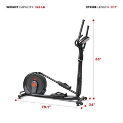 Sunny Health & Fitness Power Stride SMART Elliptical Trainer Black