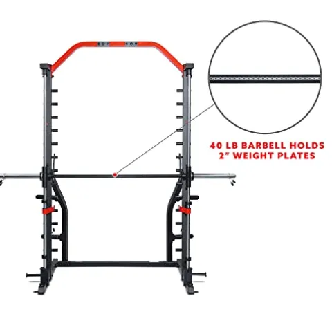 Sunny Health & Fitness Premium Squat Smith Machine Black