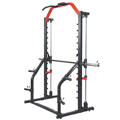 Sunny Health & Fitness Premium Squat Smith Machine Black
