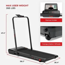 Sunny Health & Fitness Treadpad® Pacer Dual Mode Treadmill Black