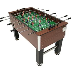 Sunnydaze Foosball Table with Folding Drink Holders – Faux Wood Brown
